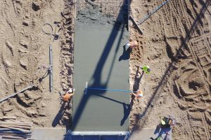 pouring a concrete foundation