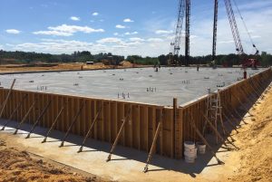 concrete foundation for frac sand site